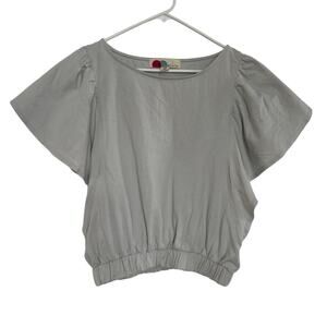 Free People Beach Light Blue Cotton batwing short sleeved Top Small